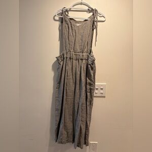 notPERFECTLINEN Natural Stripe Paris Jumpsuit - XL